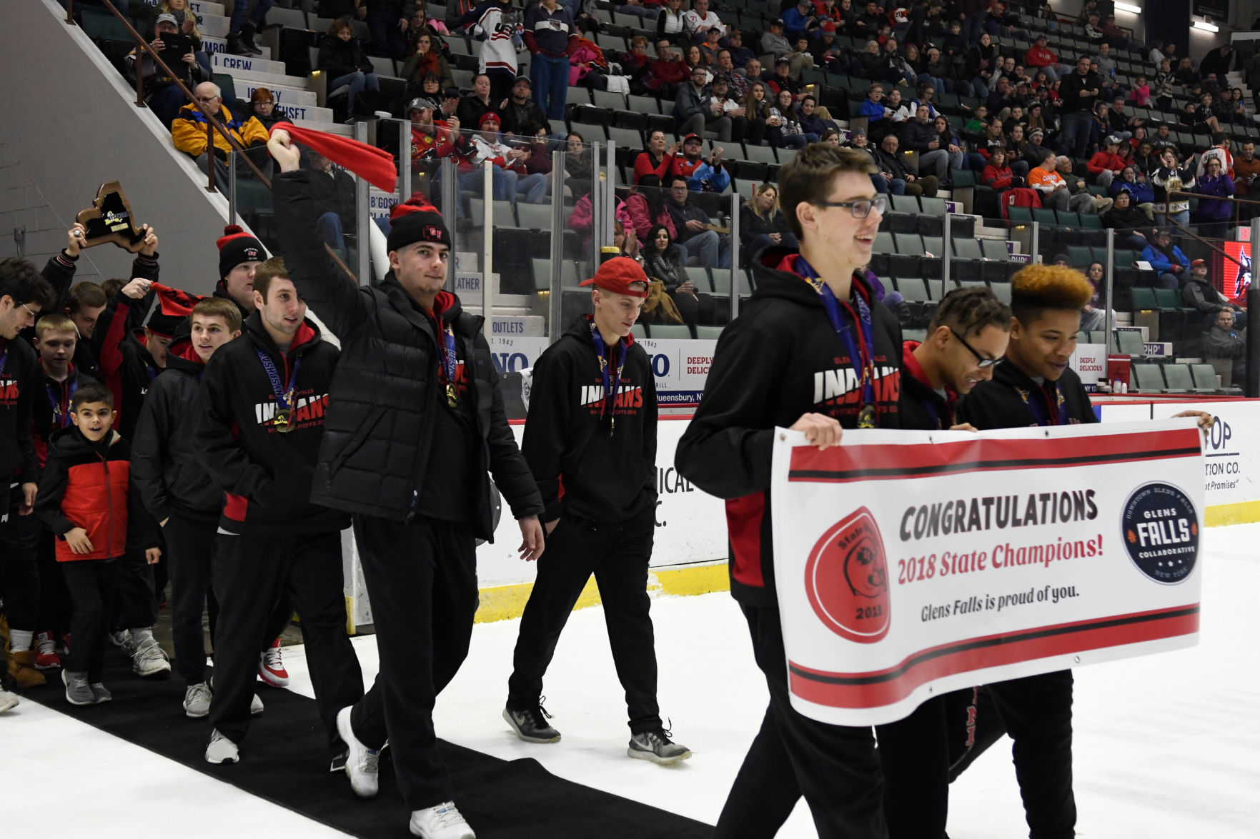 Glens Falls football celebration
